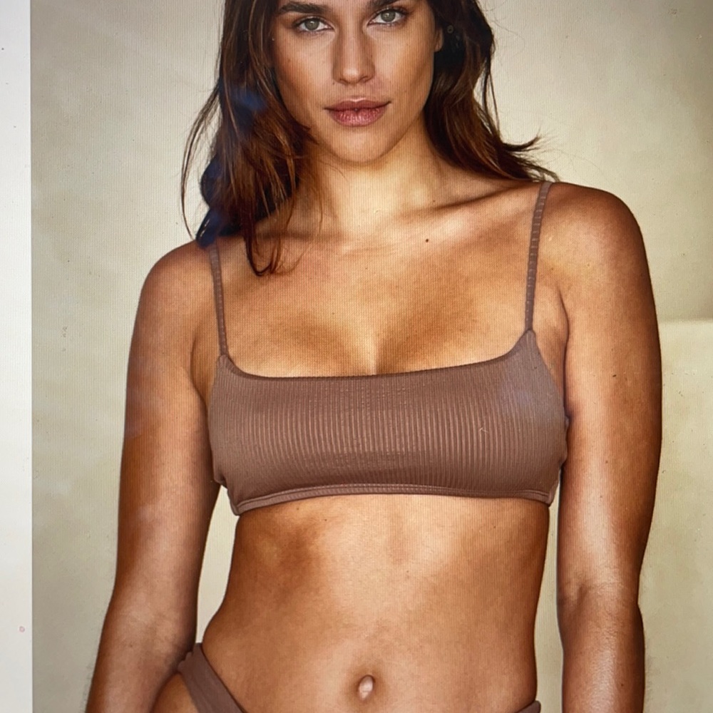 Monday Swimwear Caramel Rib bikini set